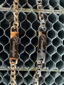 Custom handmade bracelet with personalized engraving